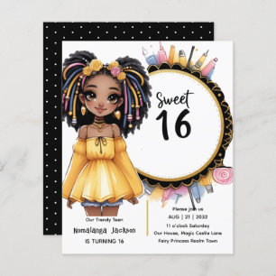 Trendy Sweet 16 Noir Ado Anniversaire Noir Or