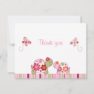 Trendy Tropical Turtle Thank You Note Cartes