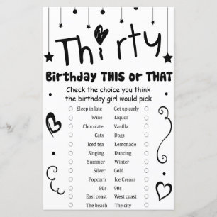 Trente Anniversaire ce ou ce jeu