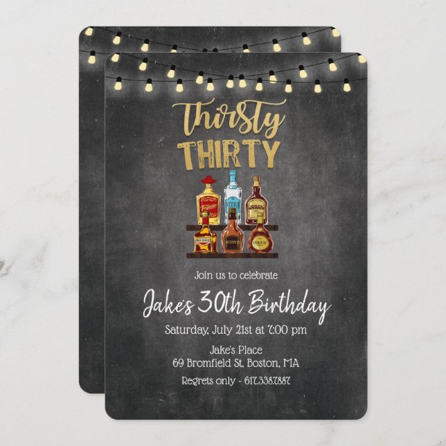 Trente Anniversaire Invitation (Devant / Derrière)