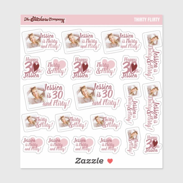 Trente et flirté Anniversaire Étiquette | Trentièm (Feuille)