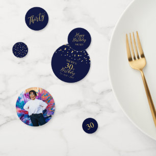 Trente Gold & Navy Confetti 30e anniversaire fêt