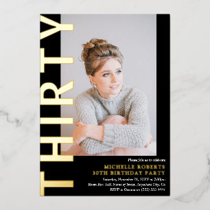 TRENTE Photo moderne 30e anniversaire Invitation d