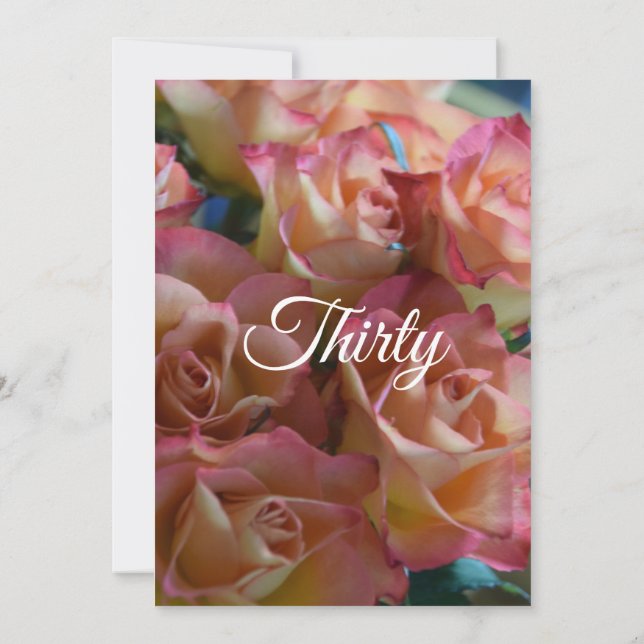 Trente Roses 30e anniversaire de fête Invitation (Dos)
