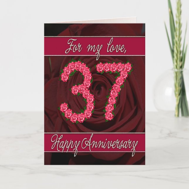 trente-septième carte d'anniversaire avec les (Devant)