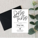 Trente-trente 30e anniversaire Invitation<br><div class="desc">C'est une invitation en noir et blanc à 30e anniversaire de la Triste Trente. Conception minimaliste minimale. Invitation du B-Day.</div>