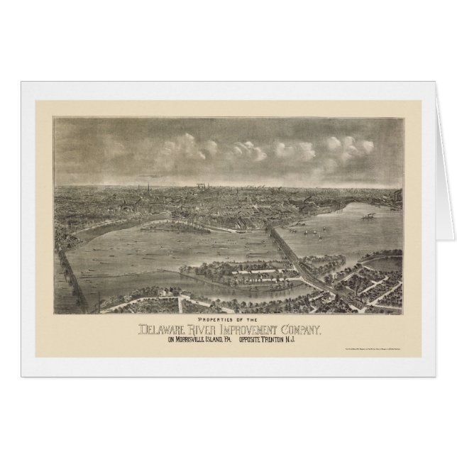 Trenton, carte panoramique de NJ - 1900 (Devant horizontal)