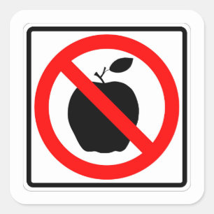 Très amusant AUCUNE APPLE Sticker Carré