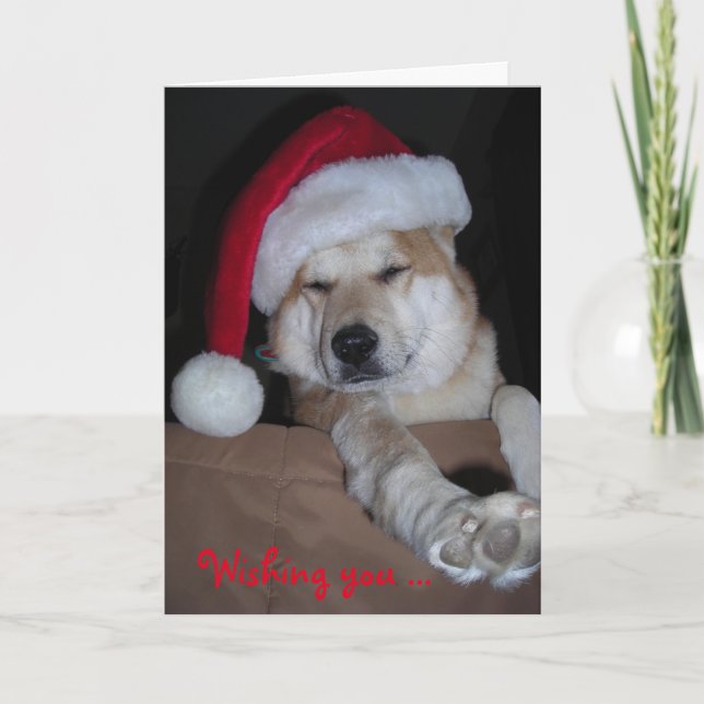 Très carte de Noël de Shiba-Inu (Devant)