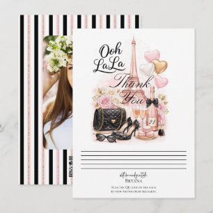 Très Chic dans la ville Carte de remerciement rose