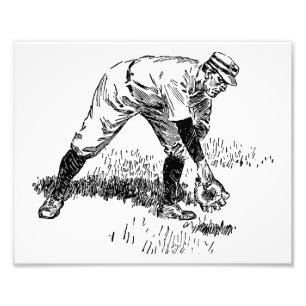 Très Cool Photo d'Art de Baseball Vintage Imprimé