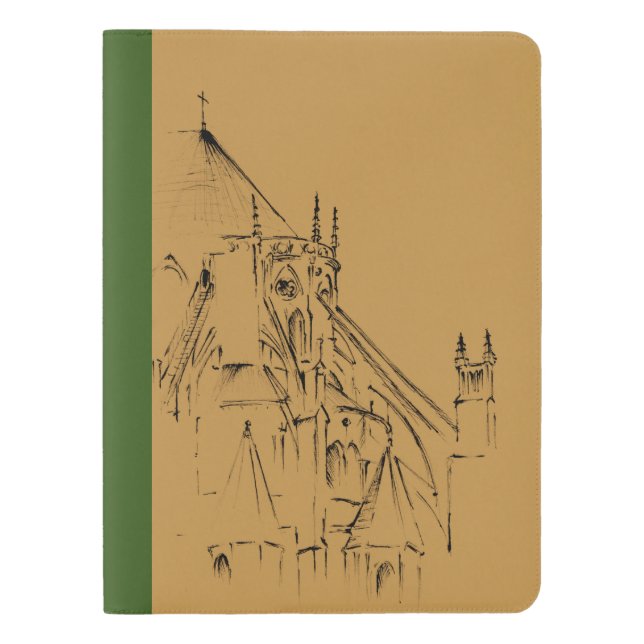 Très Grand Carnet Moleskine Cathédrale gothique Sepia et verte (Devant)