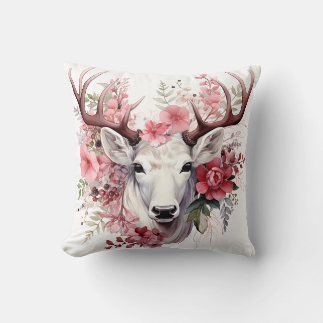 🦌 🎄 Très Joli Joyeux Coussin de rennes de Noël (Recto)