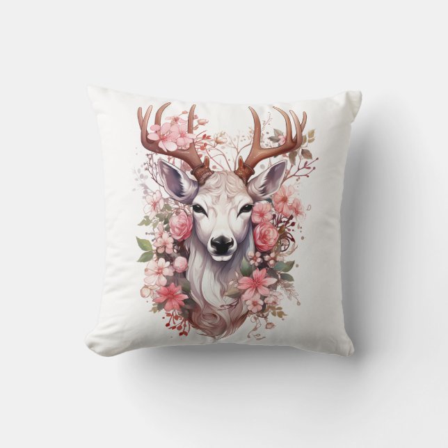 🦌 🎄 Très Joli Joyeux Coussin de rennes de Noël (Recto)