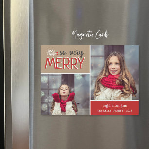 Très Joyeux 2 Photo Carte de vacances Magnétique