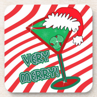 Très joyeux ! Dessous de verre de Martini de Noël