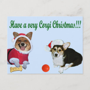 Très Noël M de corgi et carte postale de bleu de G