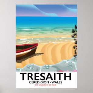 Tresaith, Ceredigion beach Wales seaside poster