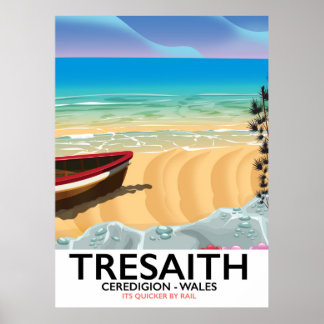 Tresaith, Ceredigion beach Wales seaside poster