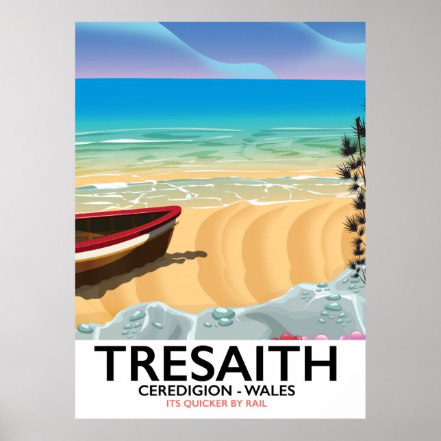 Tresaith, Ceredigion beach Wales seaside poster (Devant)