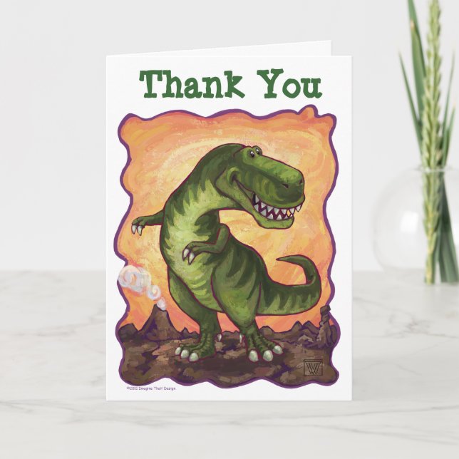 TRex Dinosaur Carte de remerciements B-Day (Devant)