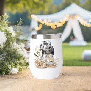 Tri Couleur Anglais Setter Art, chasse en bois