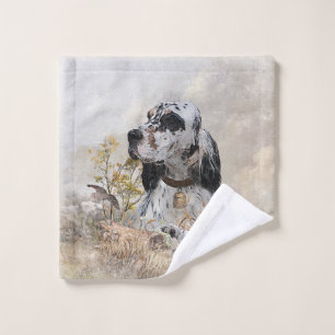 Tri Couleur Anglais Setter Art, chasse en bois
