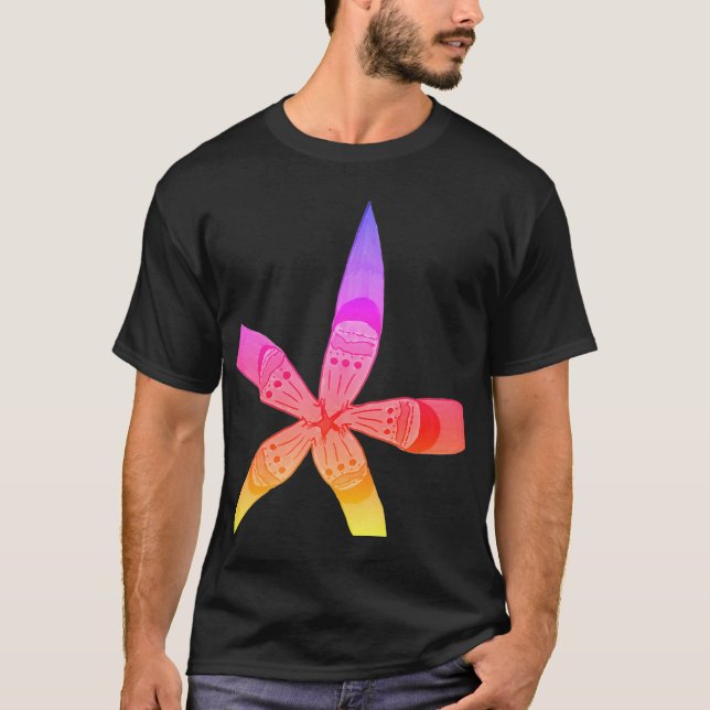 Tri dye floral color blend T-Shirt (Devant)