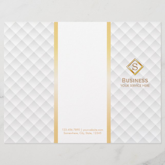Tri-Fold Gold Diamond Monogramme Brochures moderne (Devant)