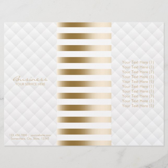 Tri-Fold Modern Gold Stripes & Diamond Quilted (Devant)