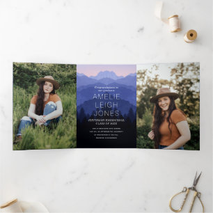 Tri-Fold Parti de Graduation des Montagnes Rustiqu