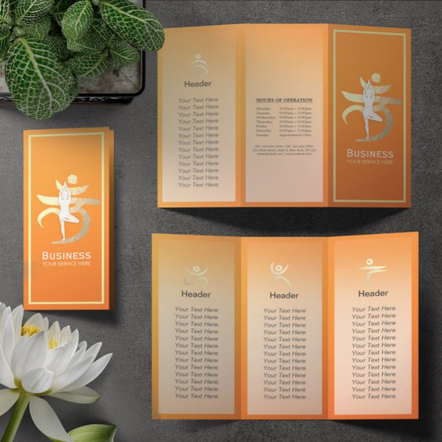 Tri-Fold Yoga Studio Brochures Root Chakra Mantra (Créateur téléchargé)