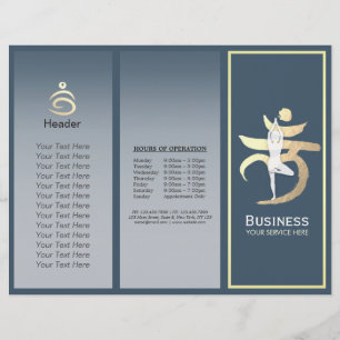 Tri-Fold Yoga Studio Brochures Root Chakra Mantra
