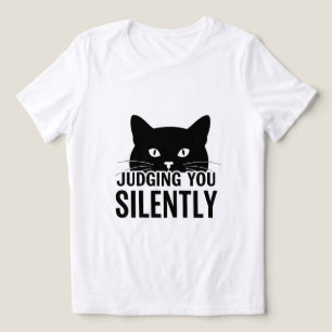 Tri-matière À En Juger Silencieusement Chemise Chat, T-Shirt C