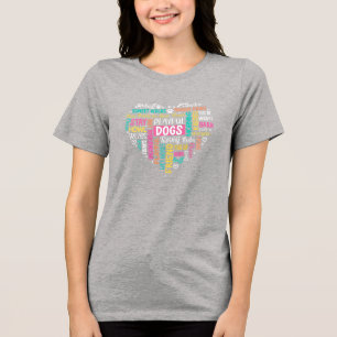 Tri-matière T-Shirt Art Word Design Chien • Coloré en forme de