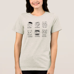 Tri-matière T-shirt avec des dessins d'animaux en ligne minima