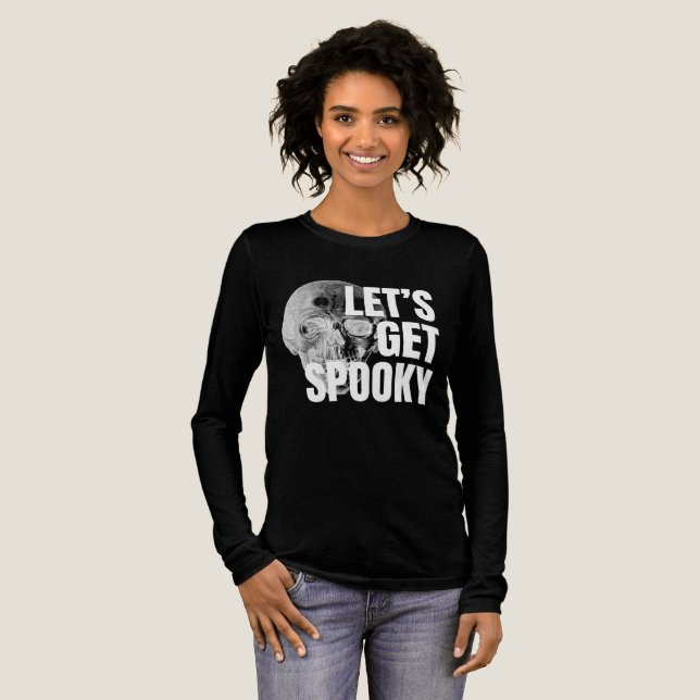 Tri-matière T-shirt crâne "Allons-y en mode épouvante" (Recto complet)