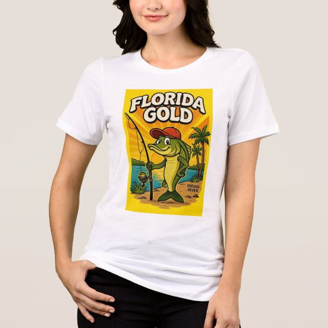 Tri-matière T-shirt de pêche à thème en Floride (Recto)