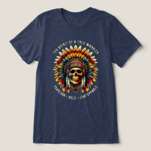 Tri-matière T-shirt en chef du crâne amérindien