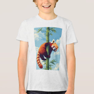 Tri-matière T-Shirt en Panda Rouge Joueur Pixel Art