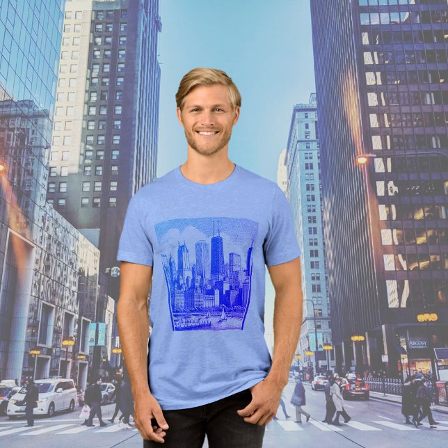 Tri-matière T-Shirt en T-Shirt bleu CHICAGO (Créateur téléchargé)