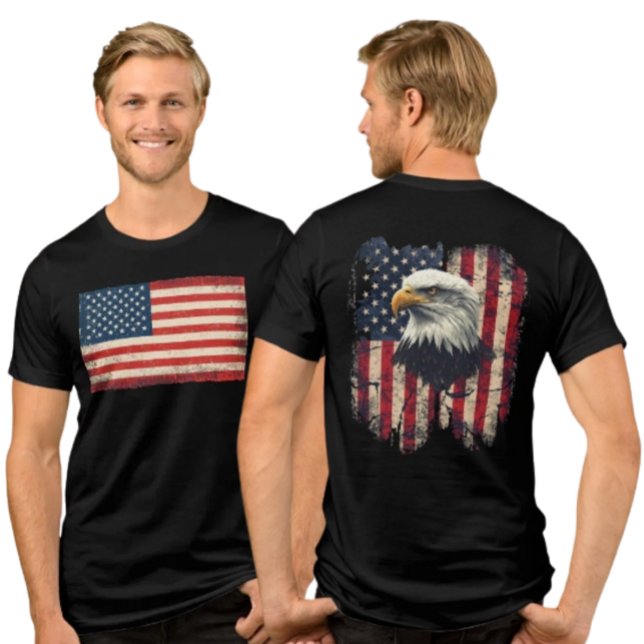 Tri-matière T-shirt homme Drapeau américain et aigle en détres (Créateur téléchargé)