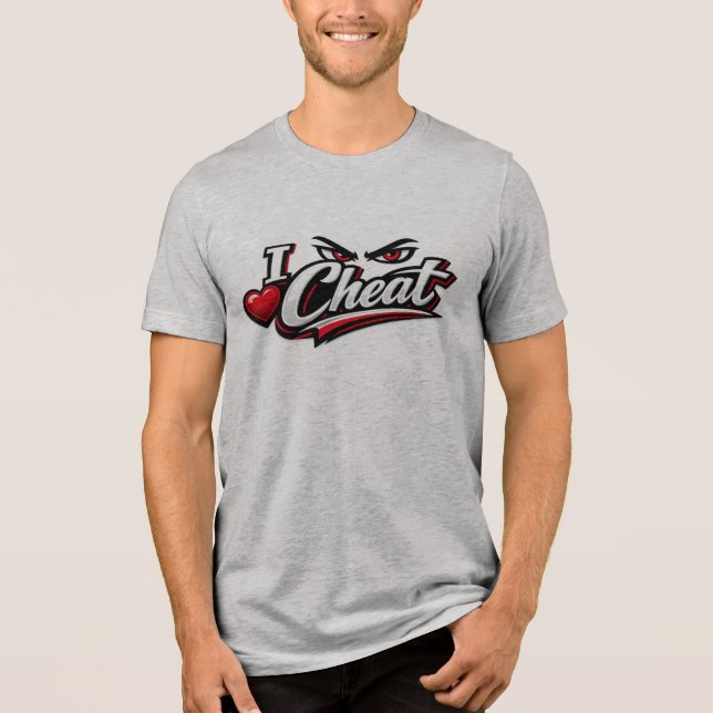 Tri-matière T-shirt « I Cheat » à typographie en gras (Recto)