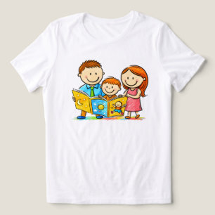 Tri-matière T-Shirt Minimaliste Joie de la Histoire en Famille