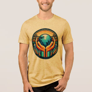 Tri-matière T-shirt tri-mélange unisexe en hommage aux mains