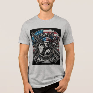 Tri-matière Top T-Shirt Trends s'approprier les États-Unis en