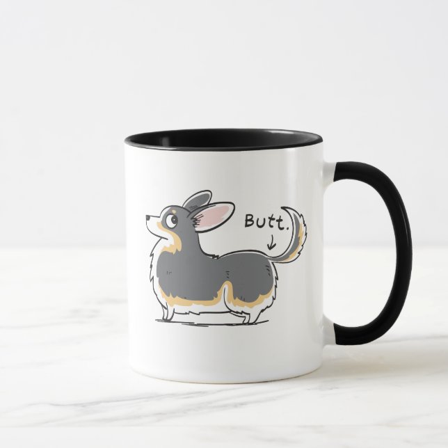Tri tasse à tête noire de bout de corgi de (Droite)