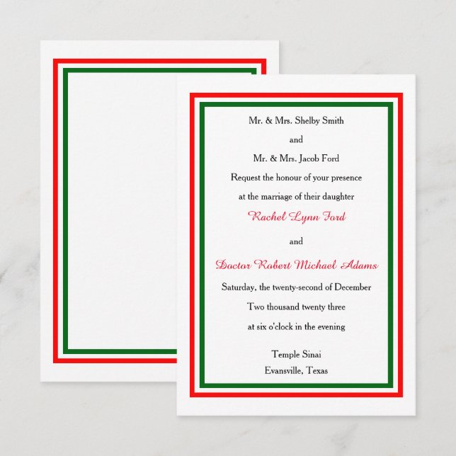 Triage de Noël double - Faire-part de mariage 3x5 (Devant / Derrière)