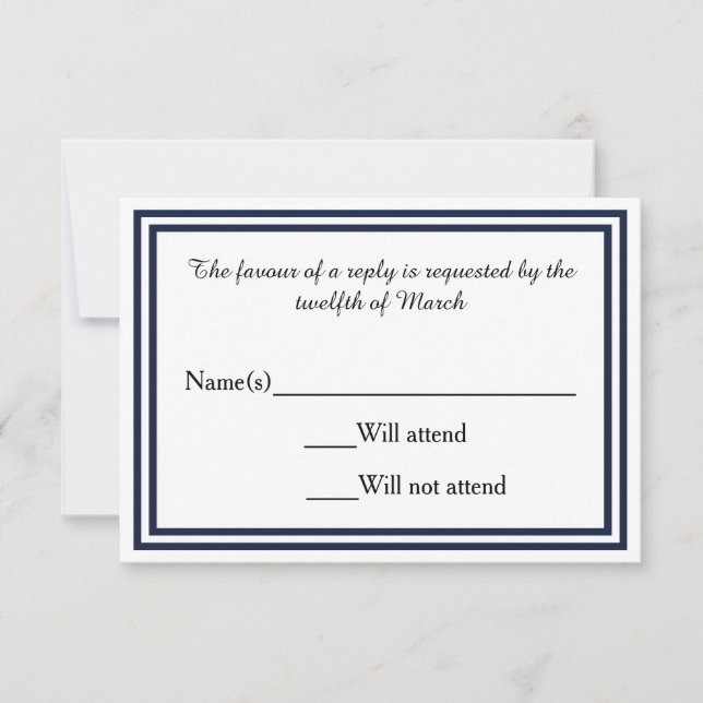 Triage double marine - carte RSVP (Devant)