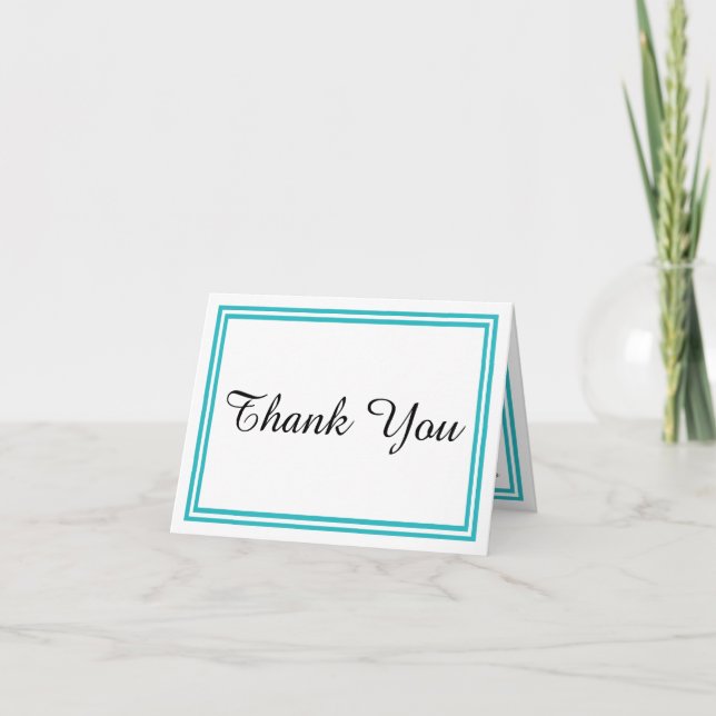 Triage double Turquoise - Carte de remerciements (Devant)